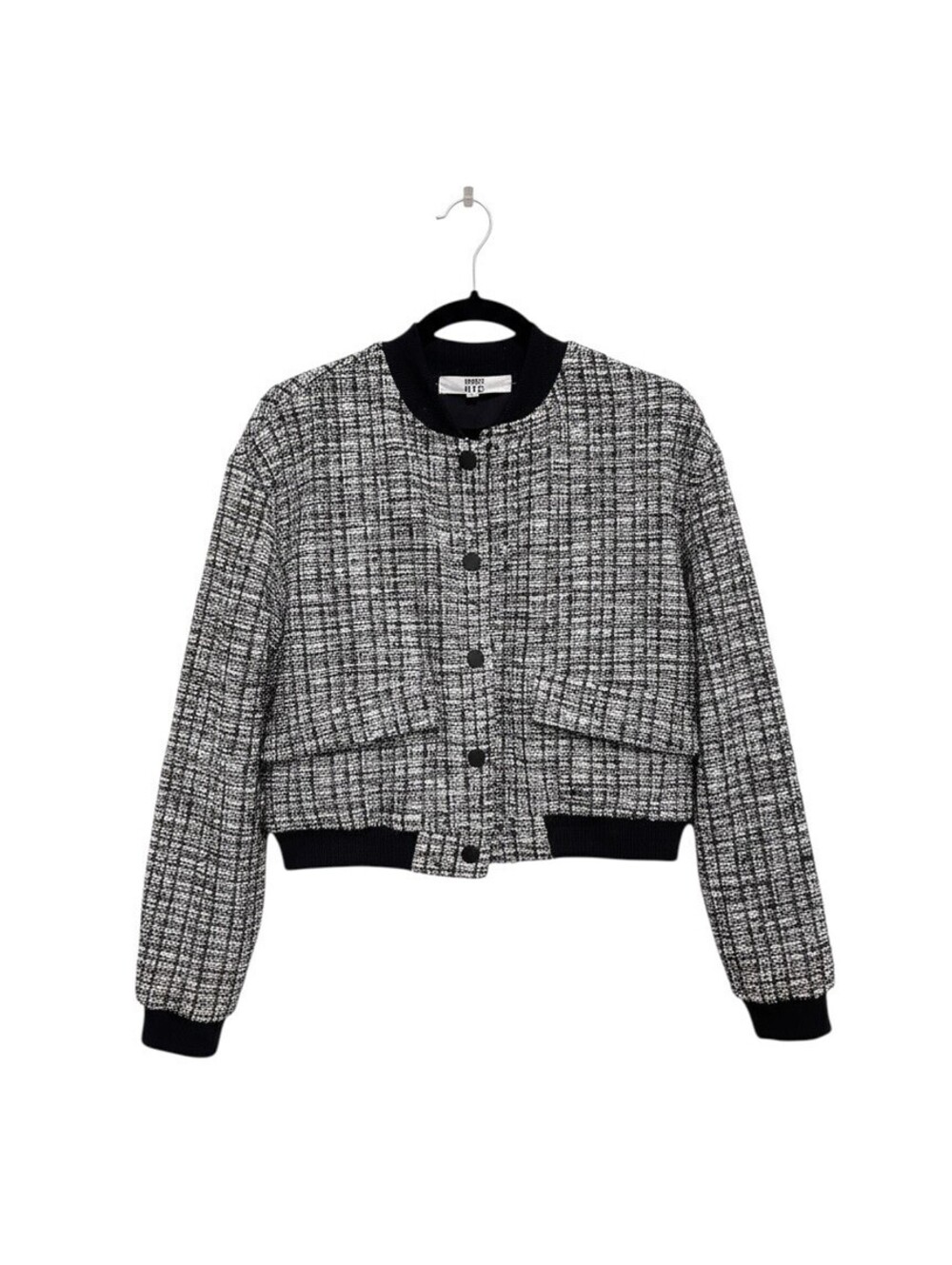 Madden NYC JUNIORS Boucle Crop Bomber Jacket Size Medium